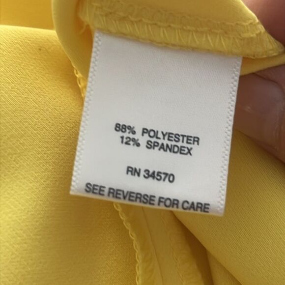 Sunsets & Sweet Tea Lemon Yellow Dress Scallops Hem and sleeves Stretch Fabric - Picture 7 of 8